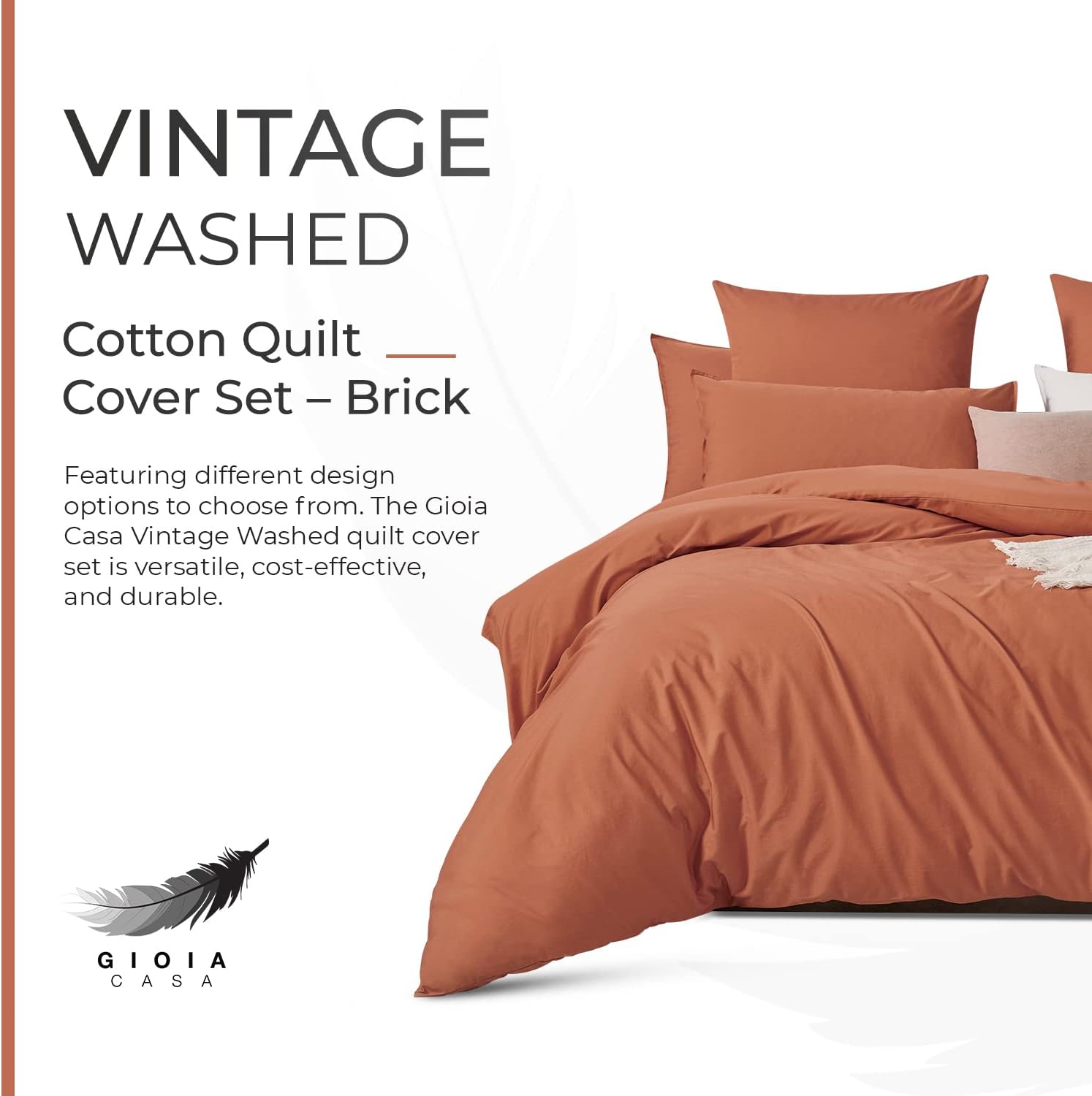 Collection of Vintage Washed Bed Quilt Cover Set in a gallery layout