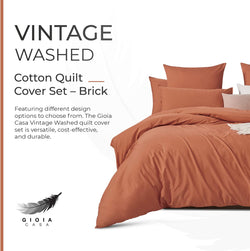Collection of Vintage Washed Bed Quilt Cover Set in a gallery layout