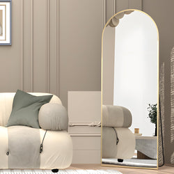 Collection of Full Length Mirror 162X53Cm Arch Floor Mirror with Stand Arched Mirror Full Body Mirror Gold Standing Hanging or Leaning against Wall for Bedroom Entry, Bedroom, Living Room in a gallery layout