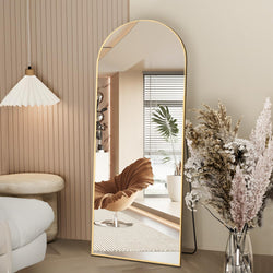 Collection of Full Length Mirror 162X53Cm Arch Floor Mirror with Stand Arched Mirror Full Body Mirror Gold Standing Hanging or Leaning against Wall for Bedroom Entry, Bedroom, Living Room in a gallery layout