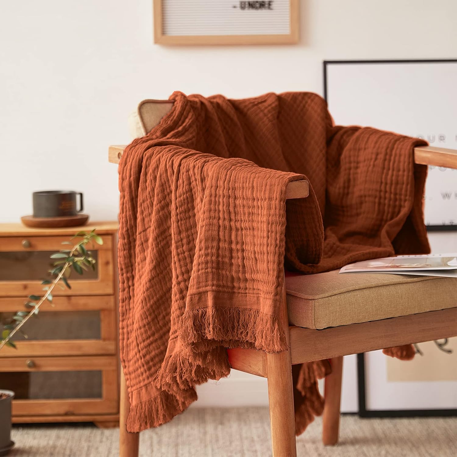 Collection of Rustic Breeze Muslin Throw in a gallery layout