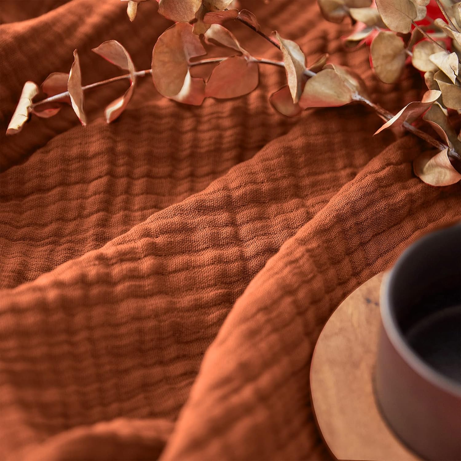 Rustic Breeze Muslin Throw