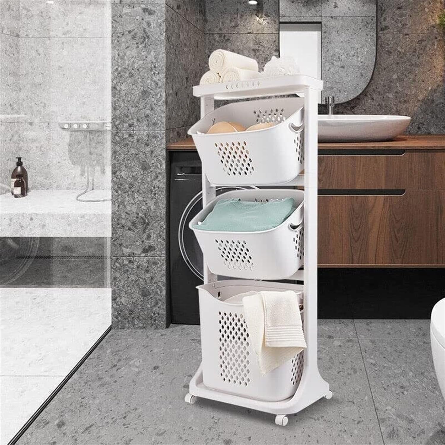 LuxTier Rolling Laundry Storage