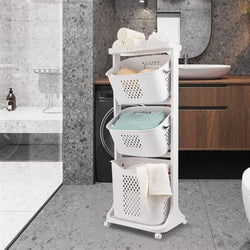 Collection of LuxTier Rolling Laundry Storage in a gallery layout