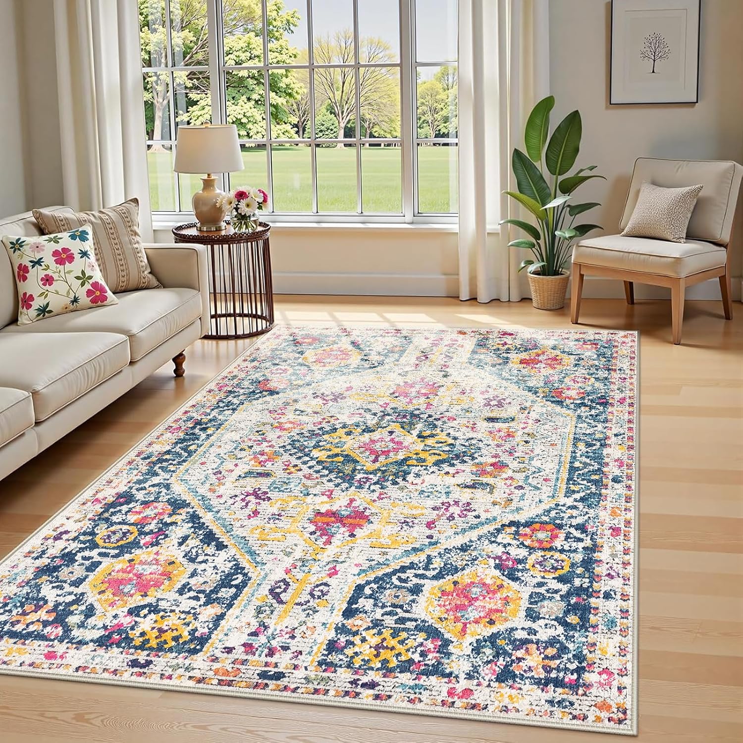 Collection of Vintage Boho Area Rug in a gallery layout