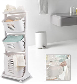 Collection of LuxTier Rolling Laundry Storage in a gallery layout