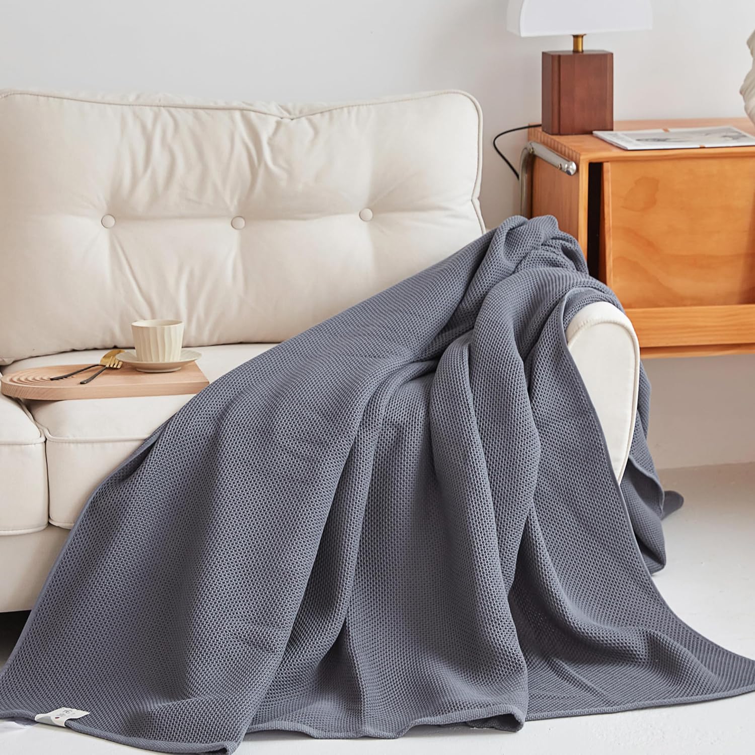 Collection of CozyWeave Waffle Blanket in a gallery layout