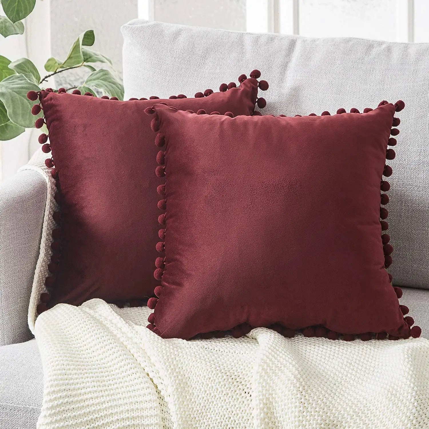 Collection of  Pompom Cushion Cover in a gallery layout