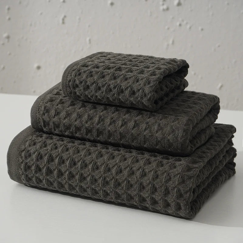 Collection of Waffle Towels Set in a gallery layout