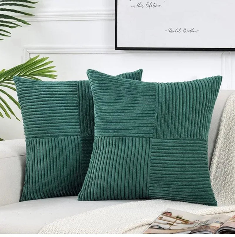 Collection of Set of 2 Corduroy Cushion Covers in a gallery layout