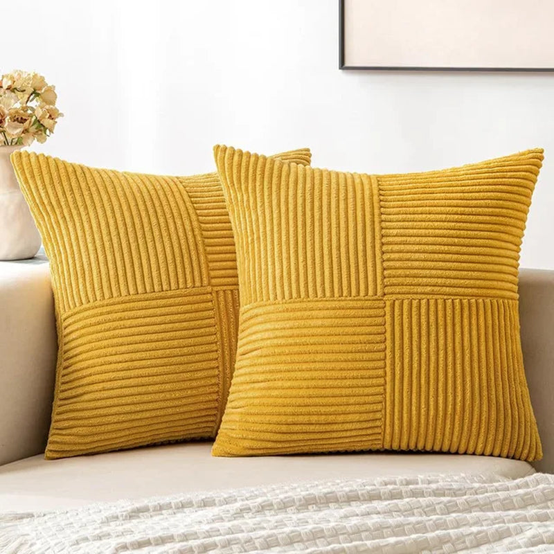 Collection of Set of 2 Corduroy Cushion Covers in a gallery layout